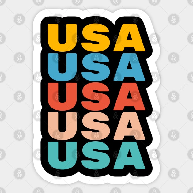 USA SPORT ATHLETIC 80S STYLE U.S.A INDEPENDENCE DAY 4TH JULY Sticker by CoolFactorMerch